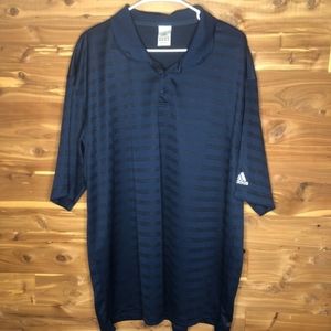 NWOT Adidas Navy Stripped Polo XXL
